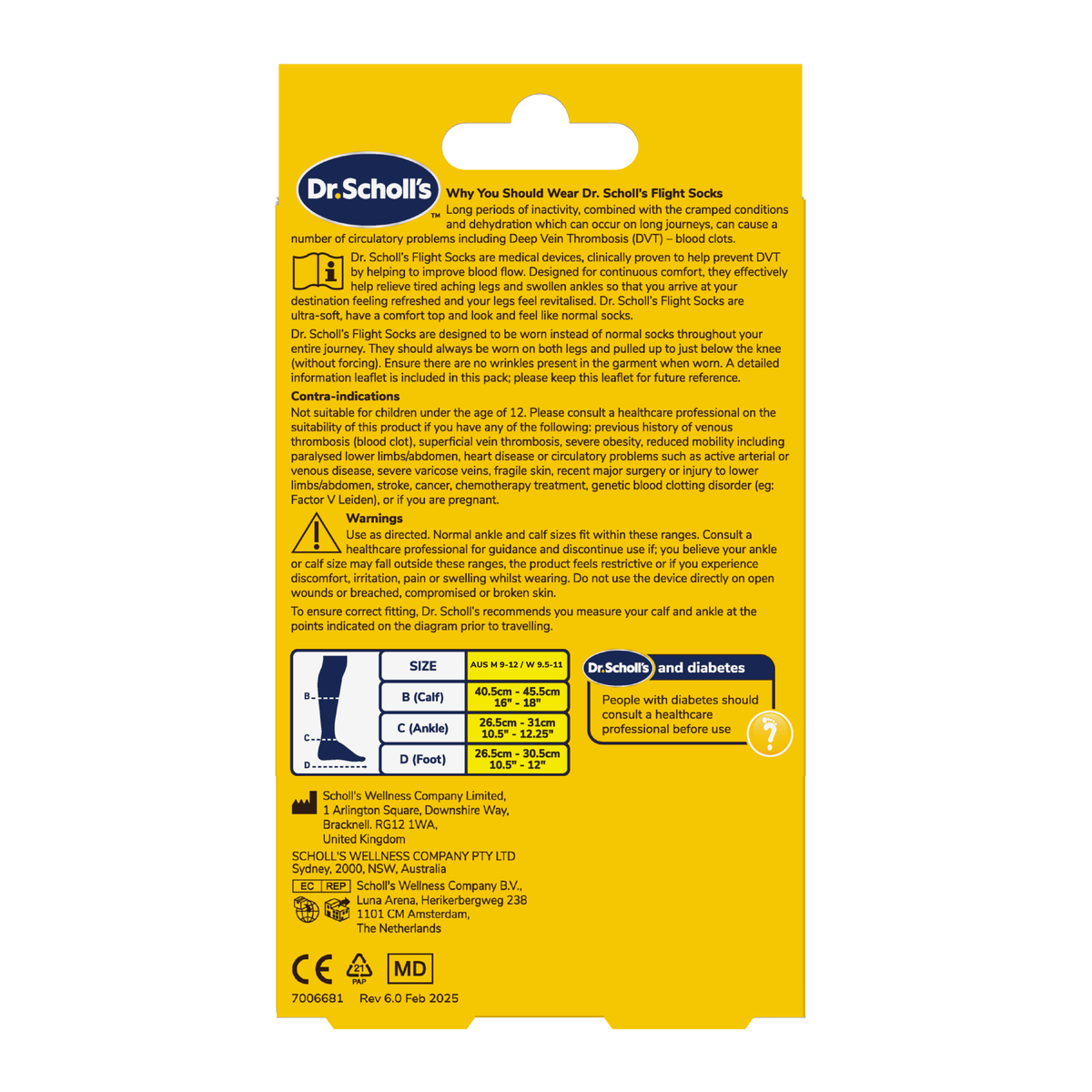 Dr. Scholl’s™ Travel and Compression Socks – Black (Large, 14–17 mmHg)