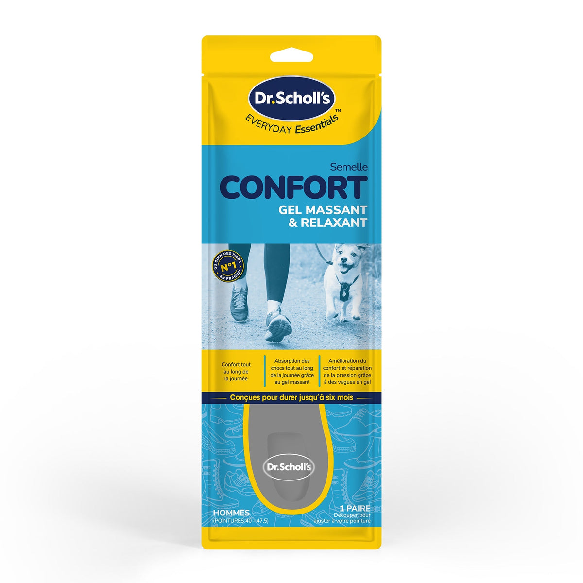 Semelle Confort Gel Massant & Relaxant - du 40 au 47,5