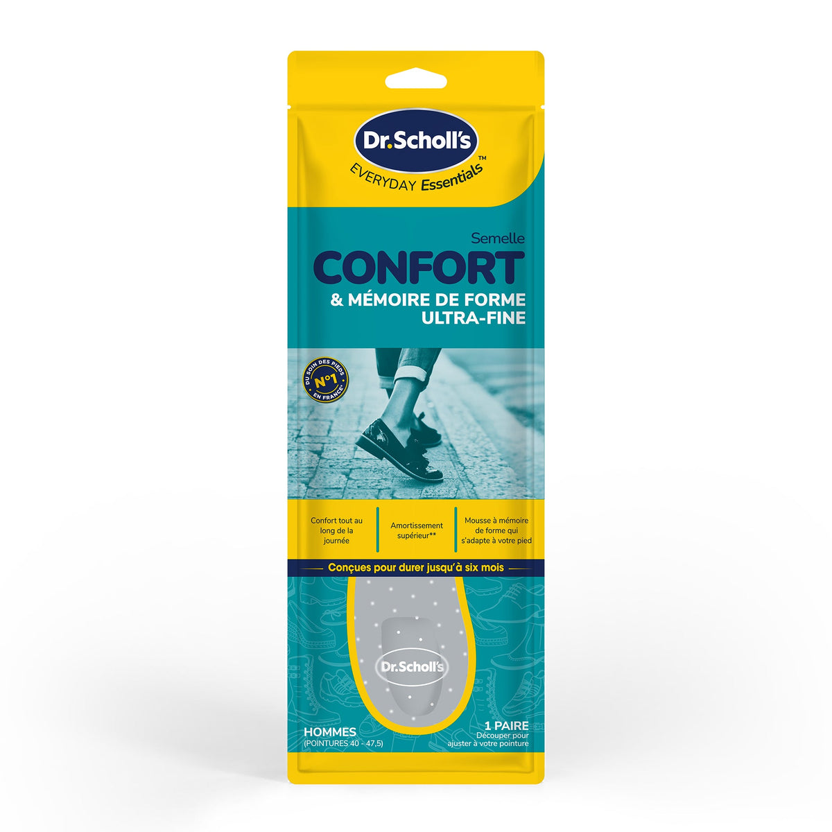 Semelle Confort & Mémoire de forme ultra fine - du 40 au 47,5