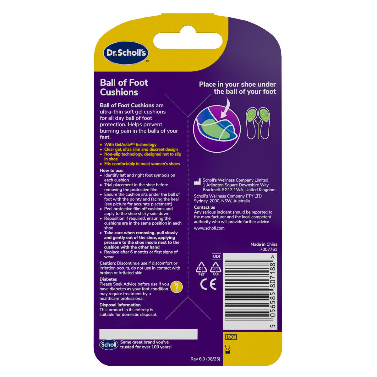 Dr. Scholl's Party Feet® kussentjes voor de bal van de voet