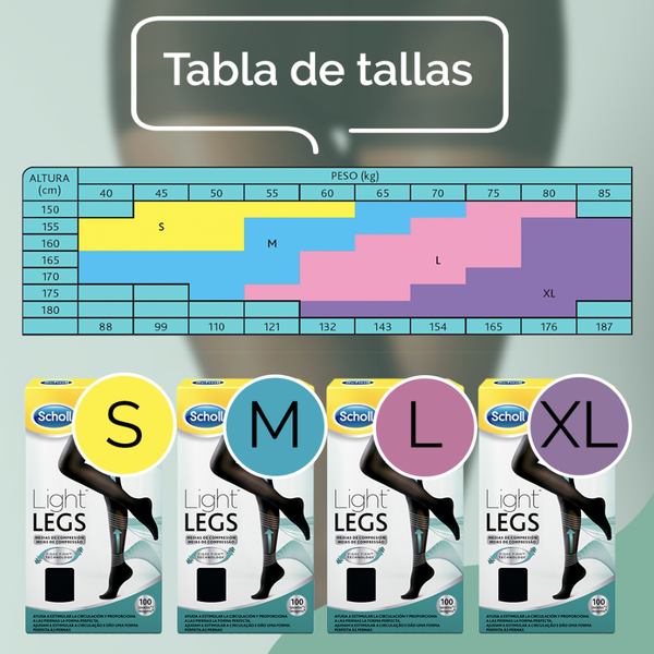 Scholl compressiekousen, lichte compressie, 60 DEN, zwart