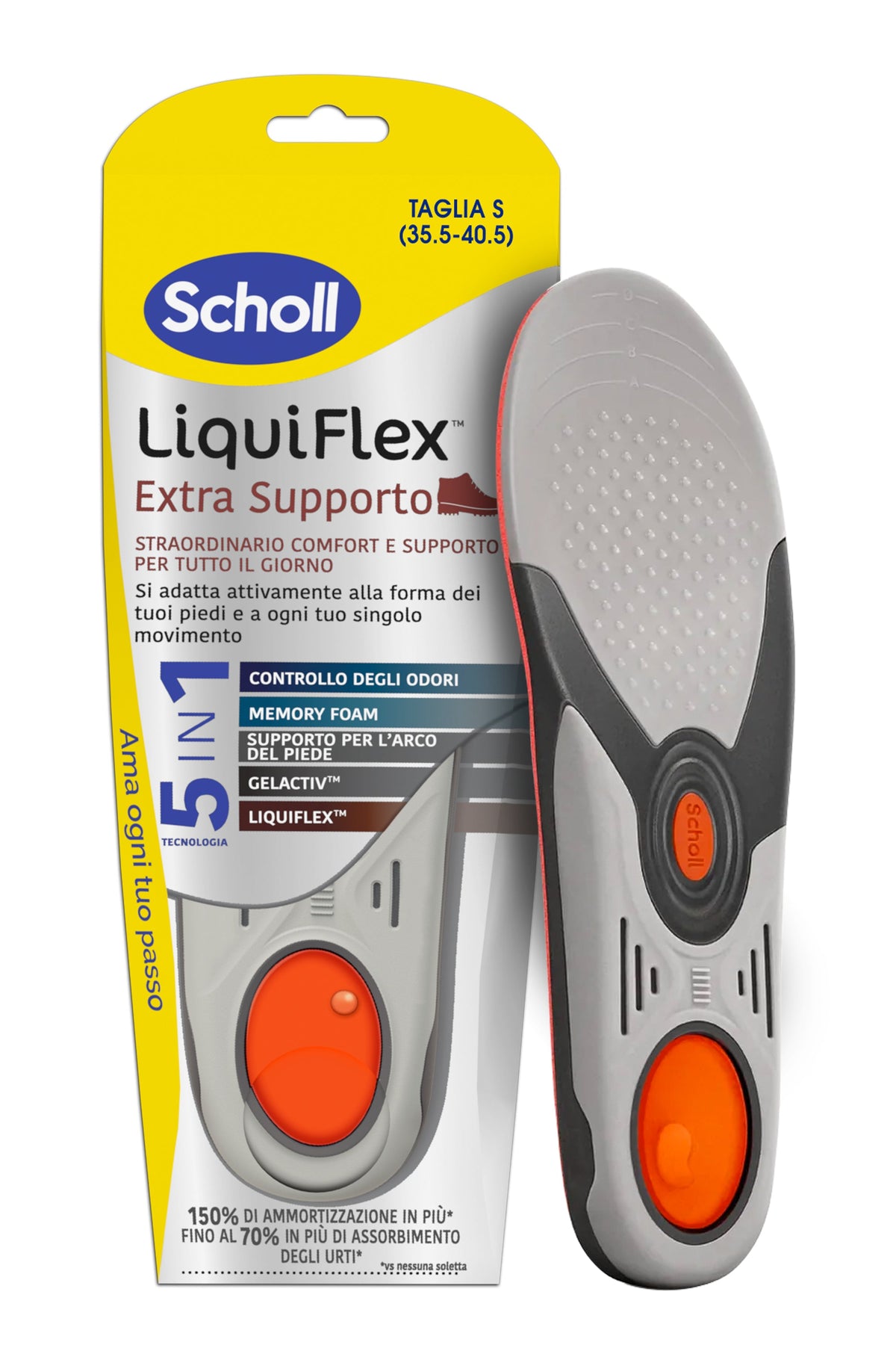 Scholl LiquiFlex™ extra ondersteuning voor werkschoenen, laarzen en veiligheidsschoenen, maat S