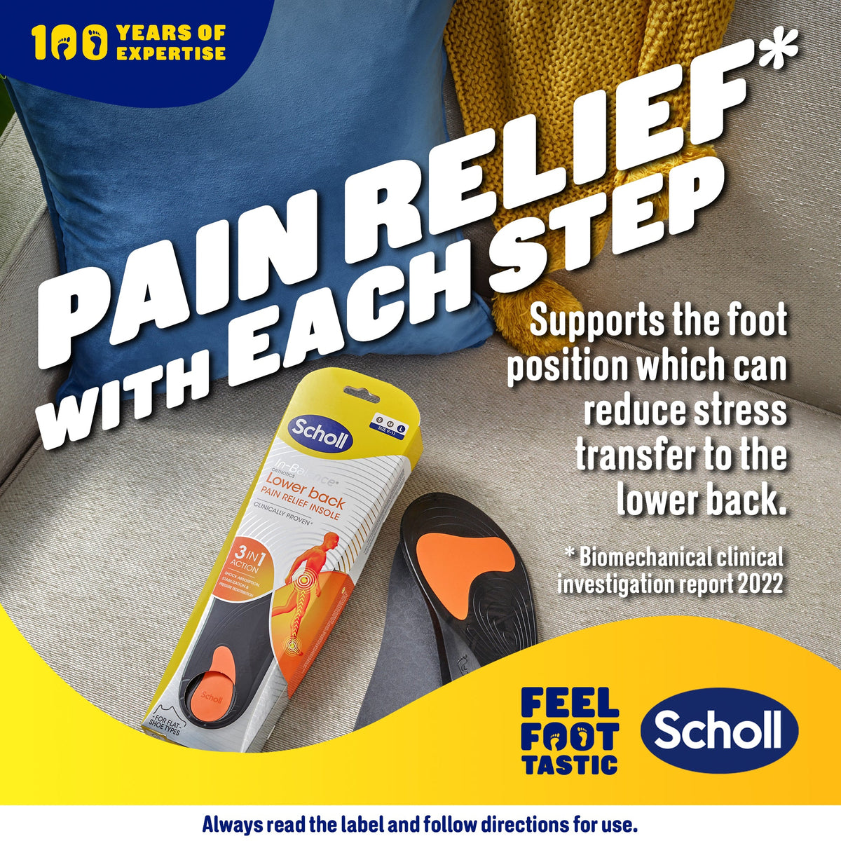 Scholl In-Balance® steunzool voor verlichting van pijn in de onderrug