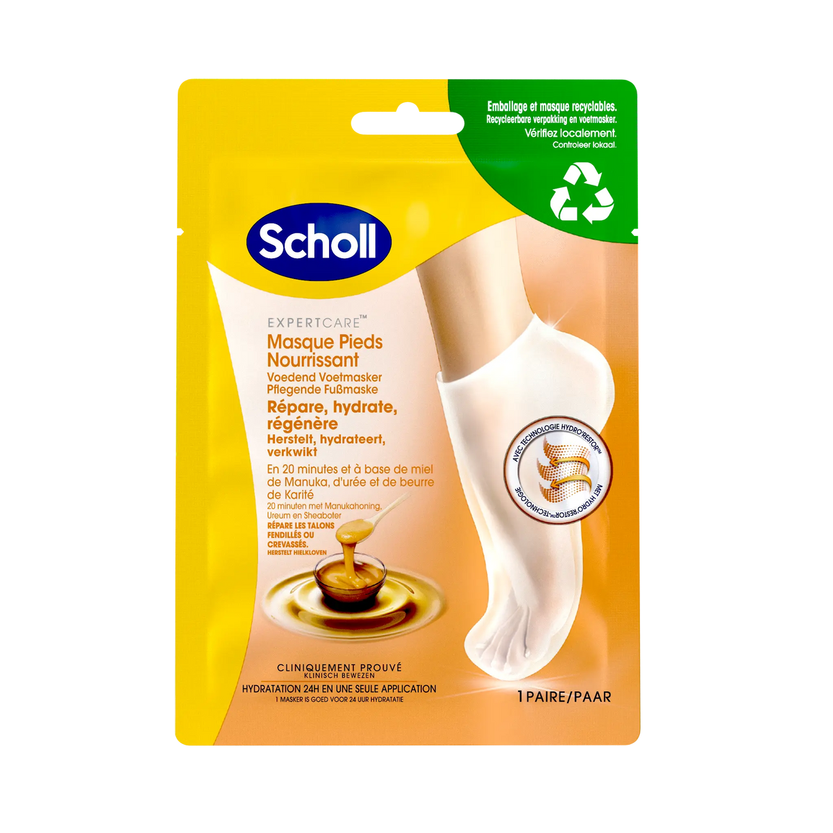 Scholl Expert Care Masque au Miel de Manuka - 1 paire