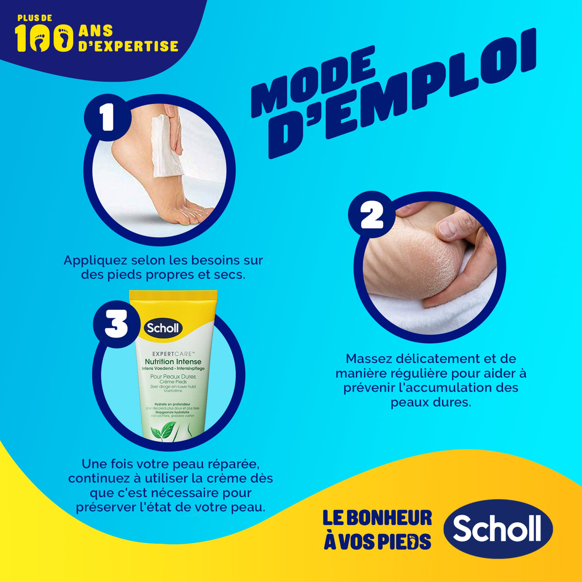 Scholl Crème Pieds Nutrition intense pour peaux dures, 75ml