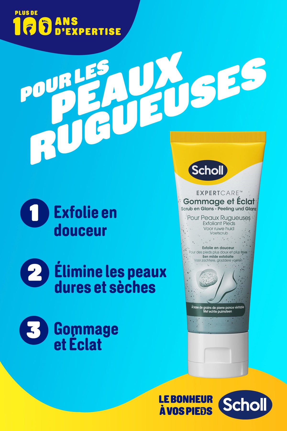 Scholl Scrub- en glanscrème voor ruwe voeten, 75 ml