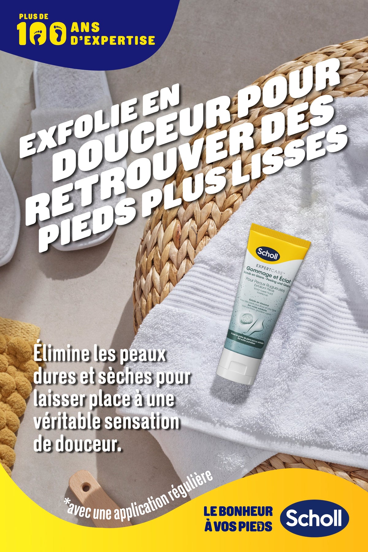 Scholl Scrub- en glanscrème voor ruwe voeten, 75 ml