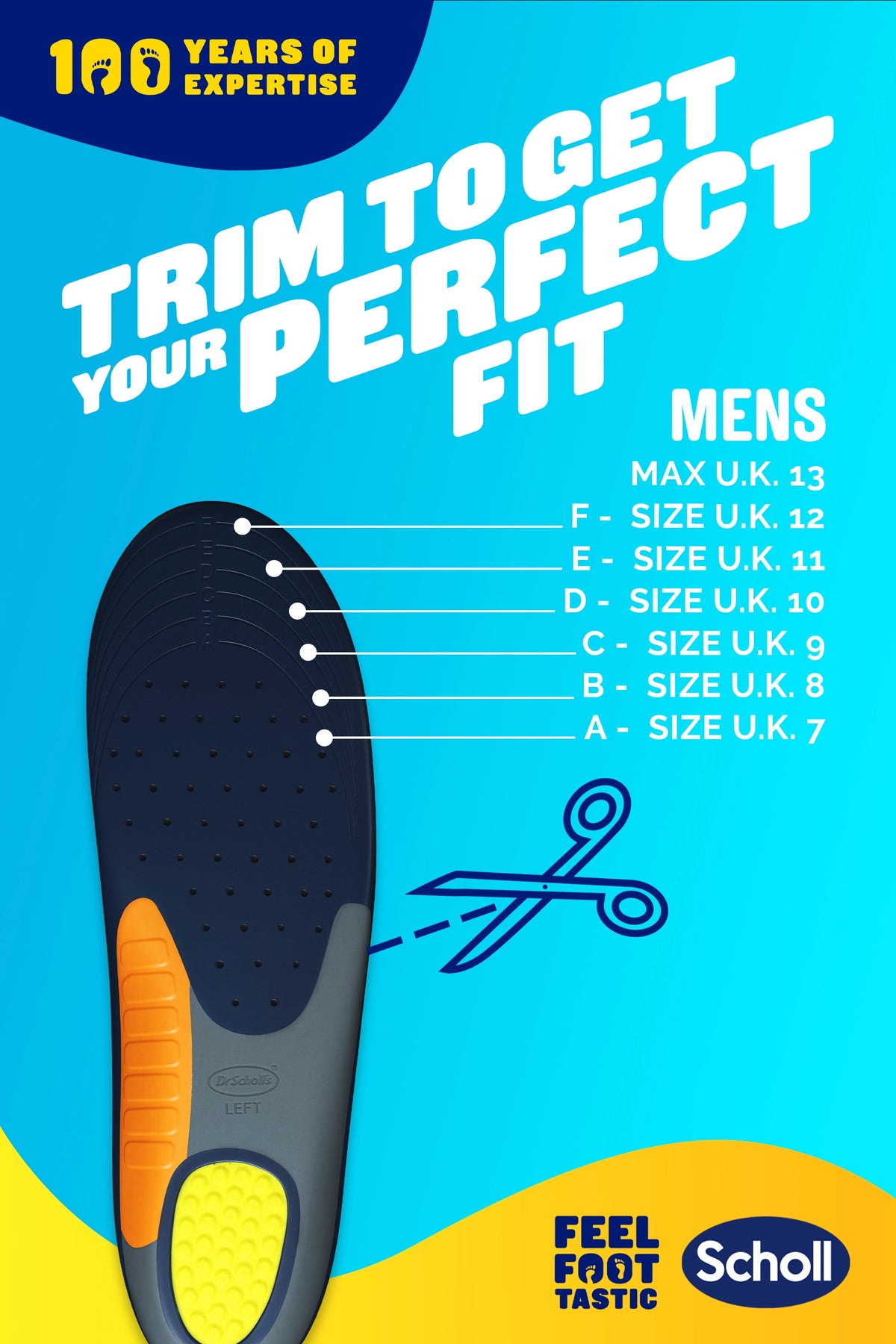 Dr. Scholl's Heavy Duty Support Insoles for Men, UK Size 7-12