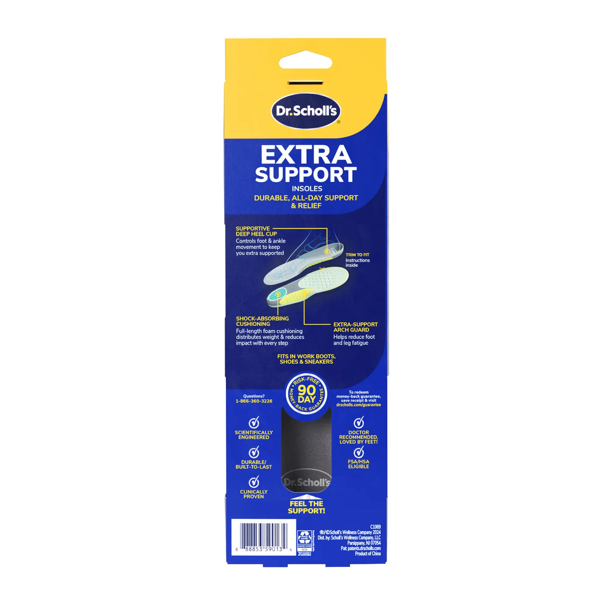 Dr. Scholl's Extra Support Insoles for Women, UK Size 3.5-8.5