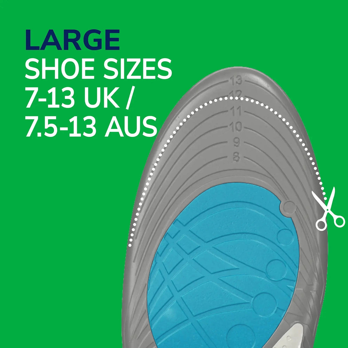 Scholl Insoles L 7-13) Run Shock Absorbing Insoles - Large