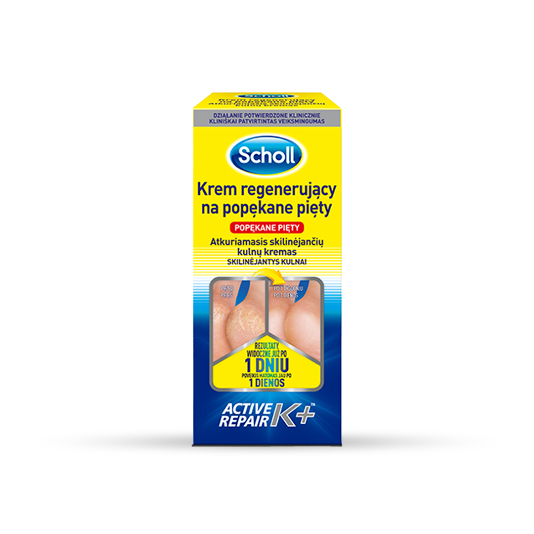 Scholl Active Repair K+™ Krem regenerujący na popękane pięty 120 ml