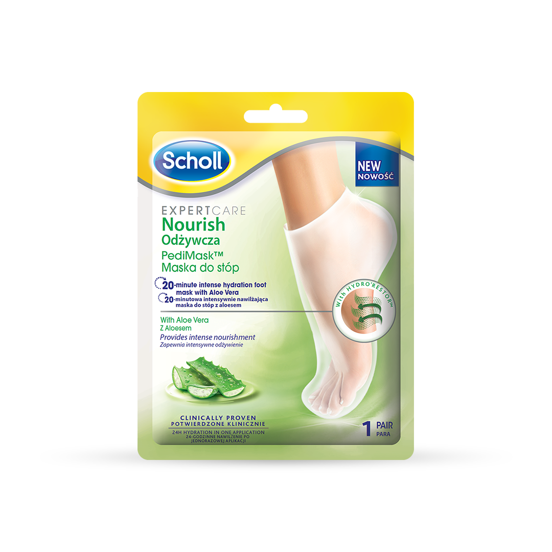 Scholl Expert Care™ PediMask™ Odżywcza maska do stóp z aloesem 1 para