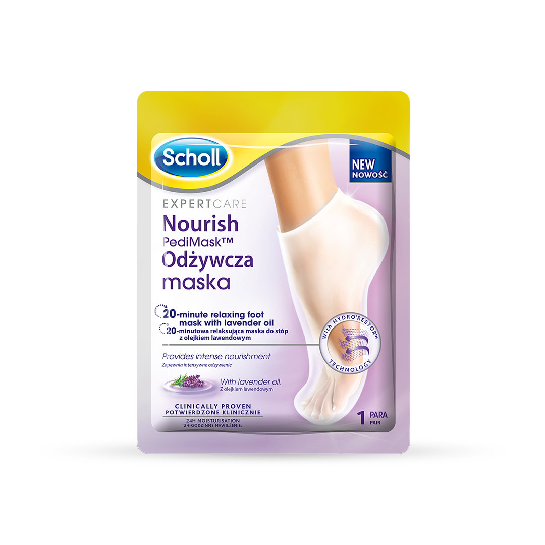 Scholl Expert Care™ PediMask™ Odżywcza maska do stóp z olejkiem lawendowym 1 para