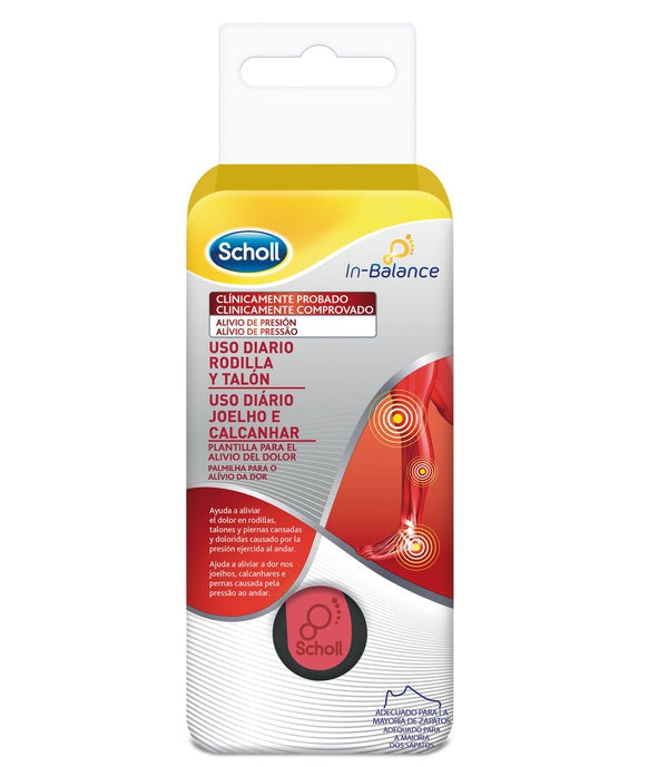 Plantillas Scholl In-Balance para el alivio del dolor de rodilla y talón