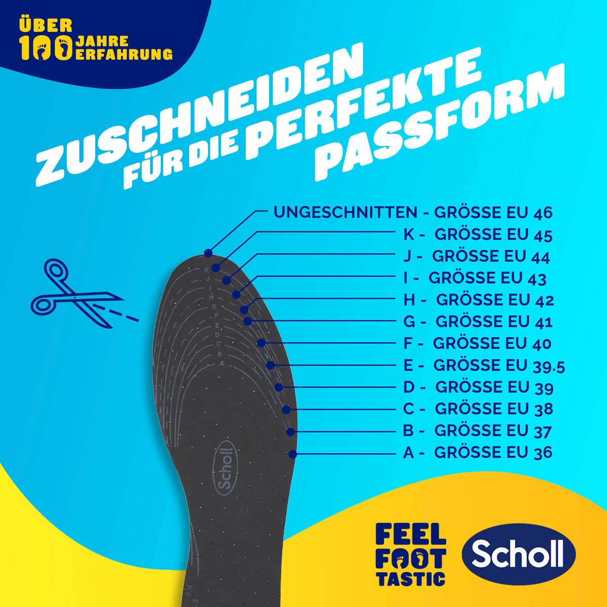 Scholl DE Insoles 35.5 - 40.5 Scholl Frische Einlegesohlen