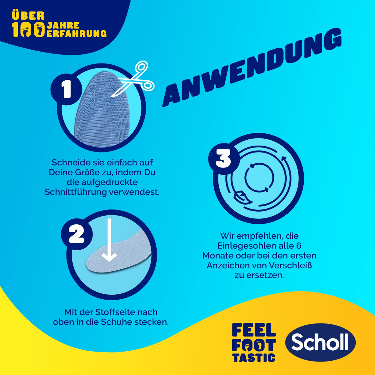 Scholl DE Insoles 35.5 - 40.5 Scholl Stoßdämpfende Einlegesohlen