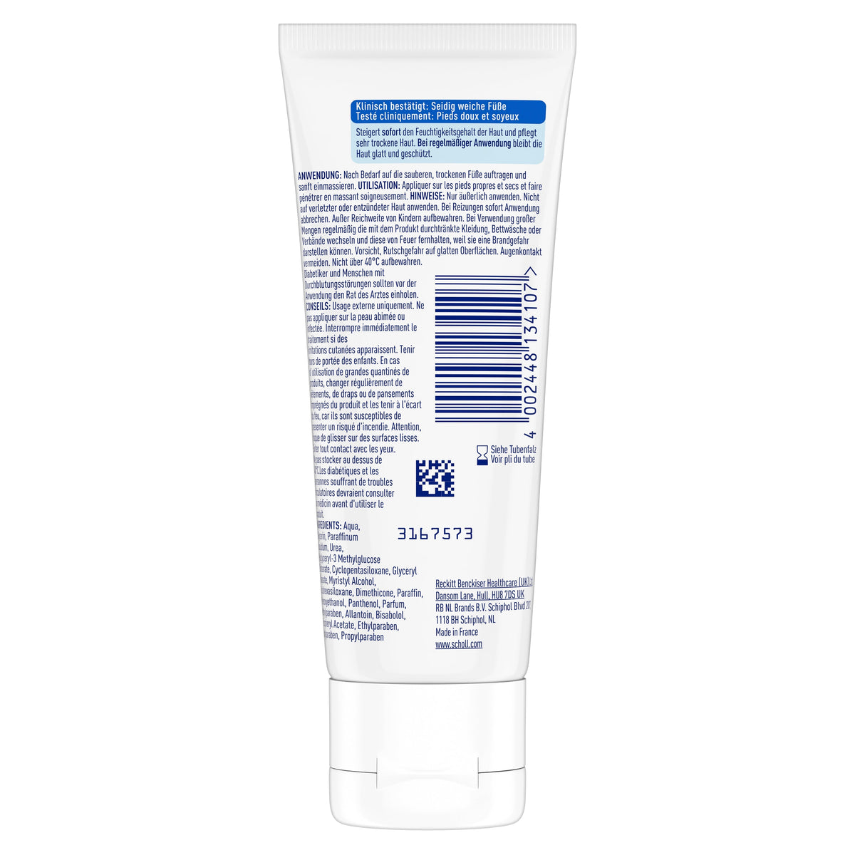 Scholl DE Scholl Fuß- und Nagel-Creme, reichhaltig mit Urea (5%), 75 ml