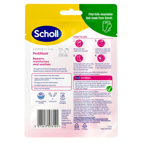 Scholl Care Dry Skin Foot Mask Fragrance & Colourants Free