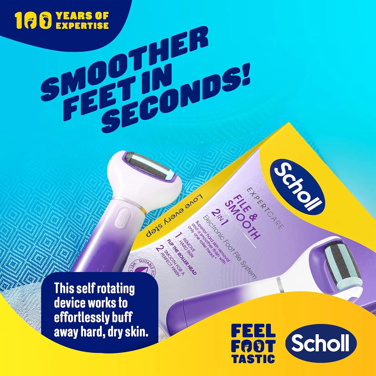 Scholl Care Purple Expert Care 2-in-1 File & Smooth Foot File