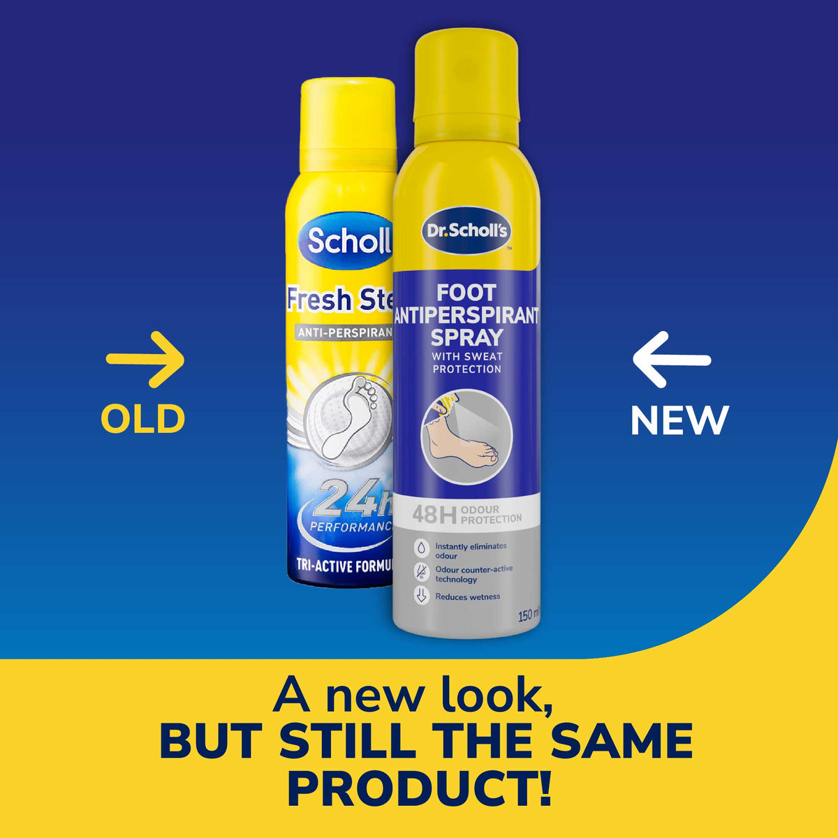 Dr. Scholl’s™ antitranspirantspray voor voeten met bescherming tegen transpiratie – 48 uur bescherming tegen geur (150ml)