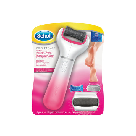 Scholl Expert Care Elektroniczny pilnik do stóp z 2 głowicami różowy