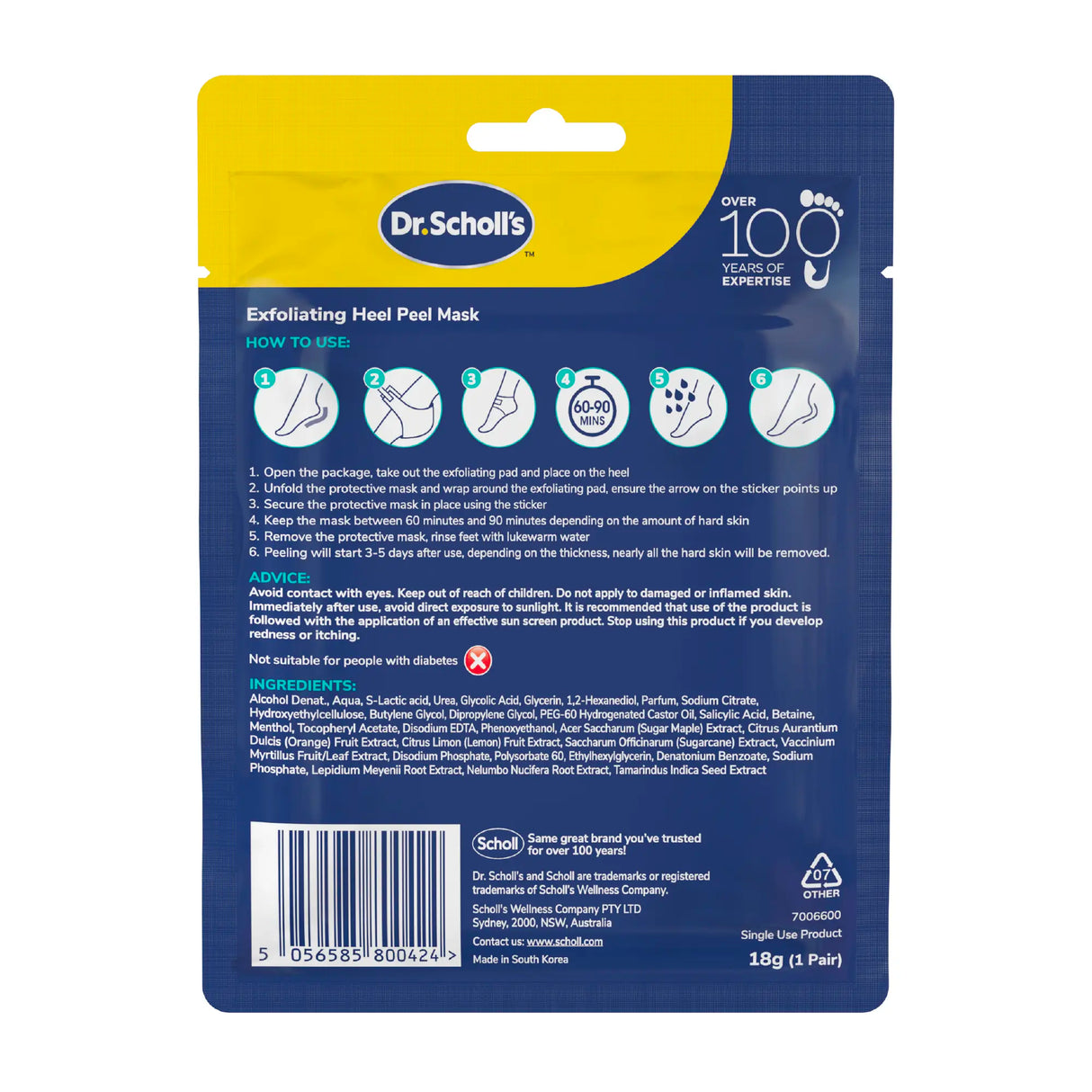Scholl Care Expert Care Exfoliating Heel Peel Mask