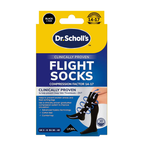 Scholl Flight Socks Flight Socks Cotton Feel: Black