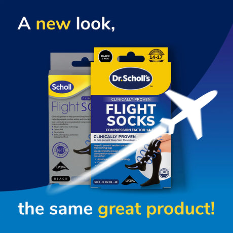 Scholl Flight Socks Flight Socks Cotton Feel: Black