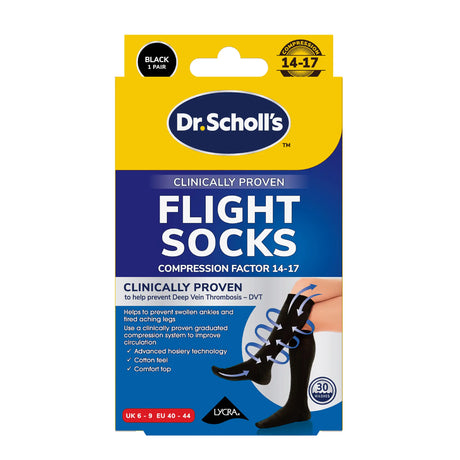Flight Socks Cotton Feel: Black, Medium
