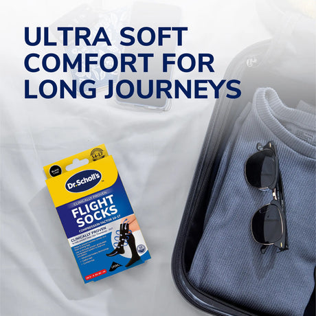 Flight Socks Cotton Feel: Black, Large