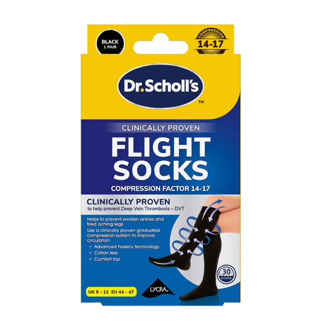 Flight Socks Cotton Feel: Black, Large