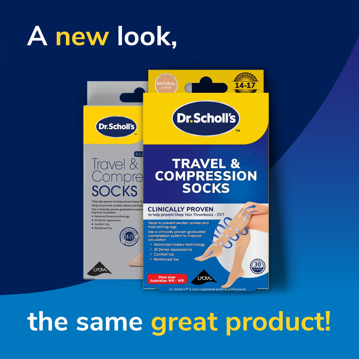 Dr. Scholl's™ Travel & Compression Socks, Natural - AUS W6-W8