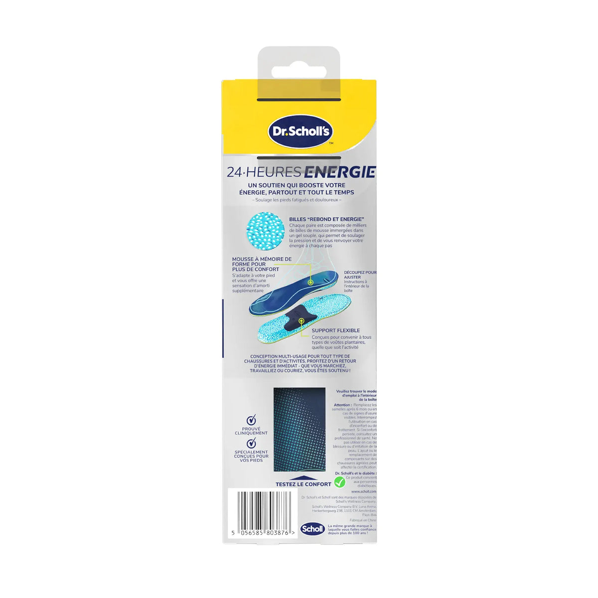Dr. Scholl's Semelles multi-usages 24-Heures Énergie pour tout type de chaussures, Taille Small 35 à 40