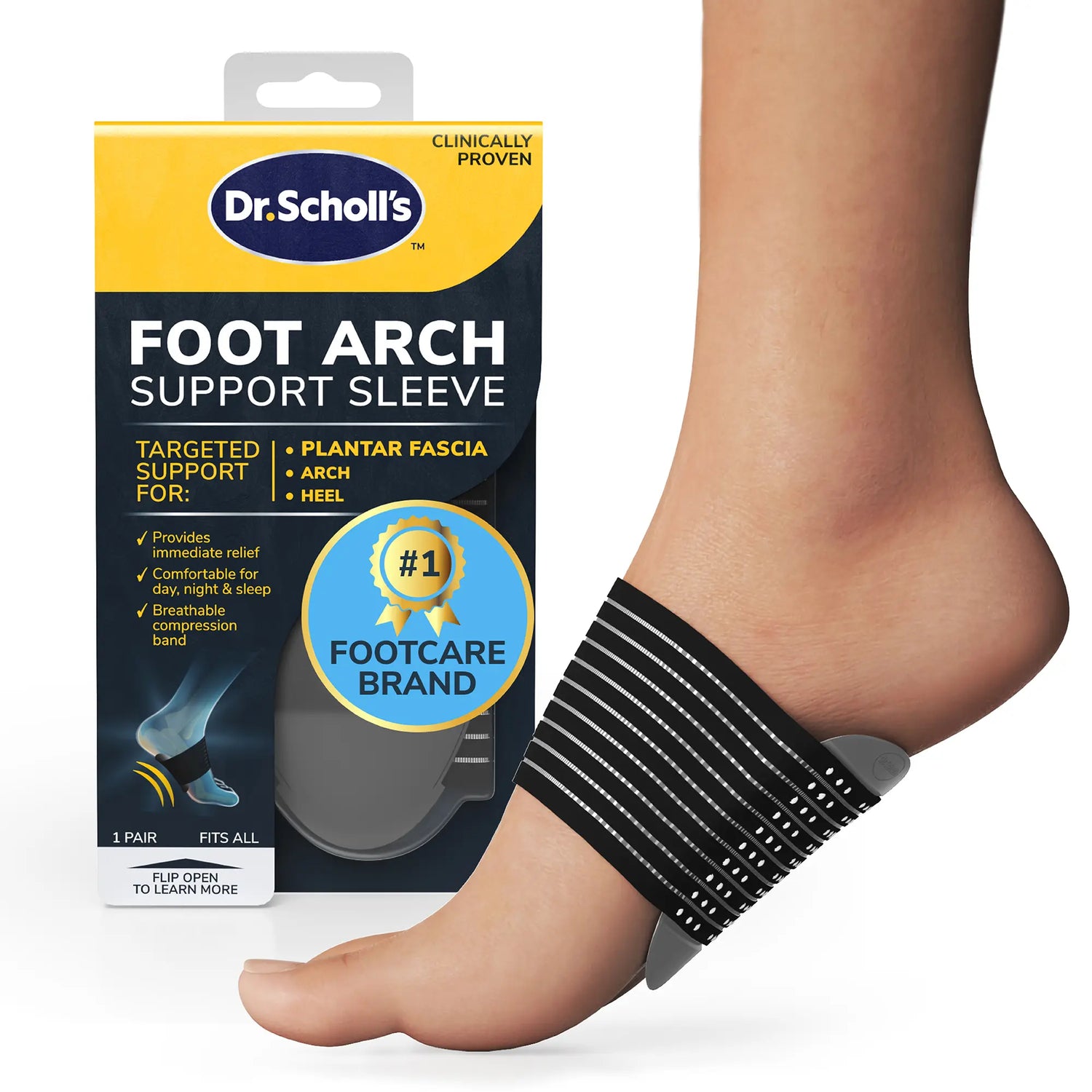 Scholl Insoles Fits All Plantar Fasciitis Foot Arch Support Sleeve