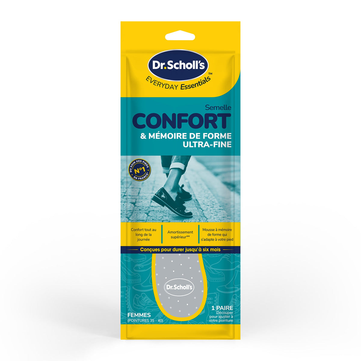 Semelle Confort & Mémoire de forme ultra fine - du 35 au 40