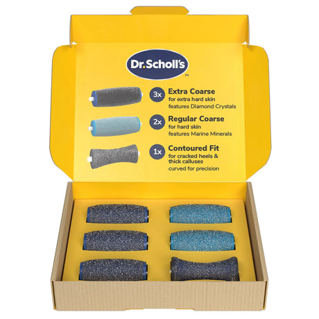 Electric Foot File Roller Head Refills - 6 Pack