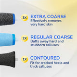 Electric Foot File Roller Head Refills - 6 Pack