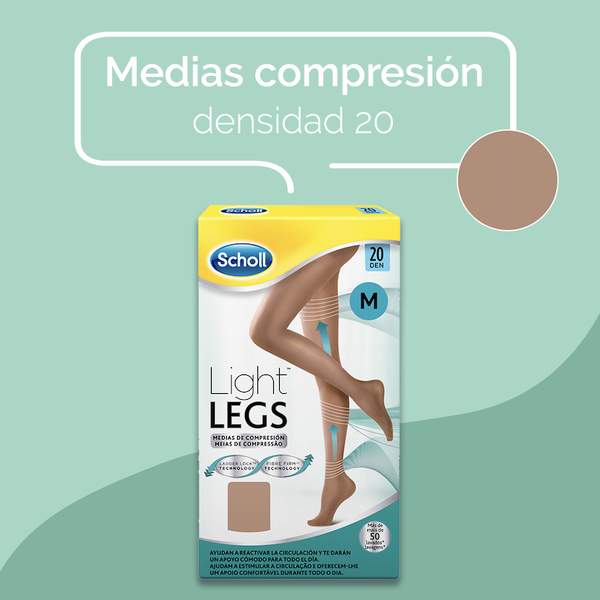 Medias de compresión ligera Scholl 20 DEN color carne