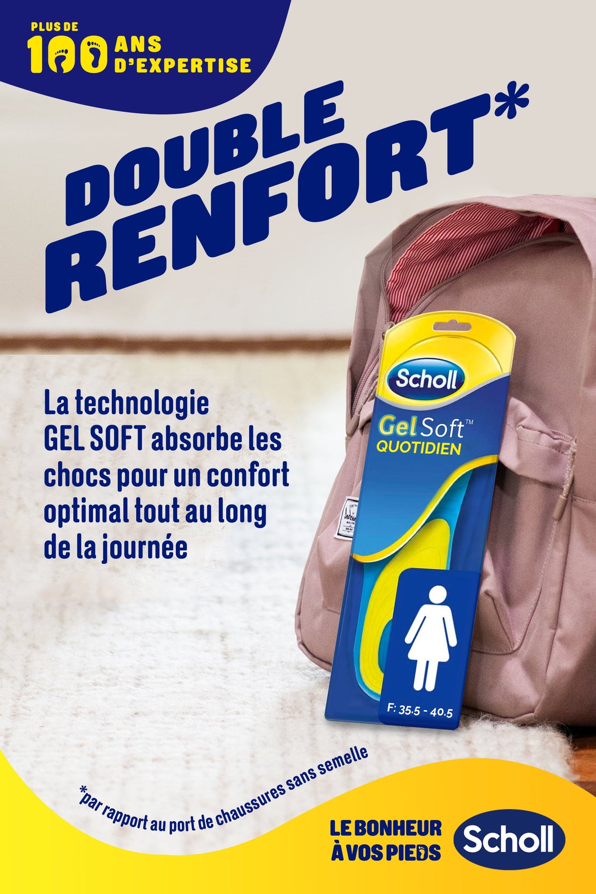 Semelles Scholl GelSoft Quotidien Femme - Pointure 35.5-40.5