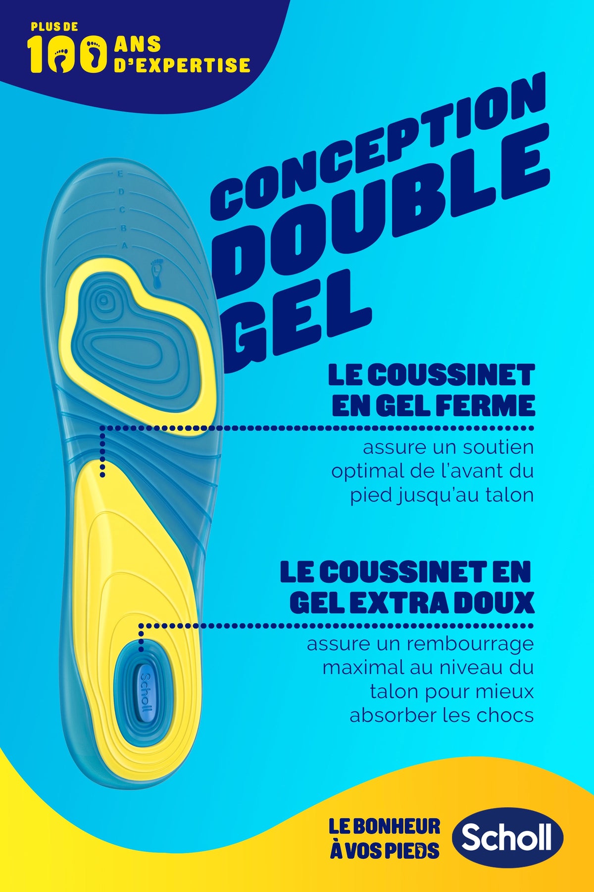 Semelles Scholl GelSoft Quotidien Femme - Pointure 35.5-40.5