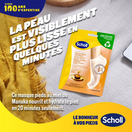Voedend voetmasker van Scholl met manukahoning