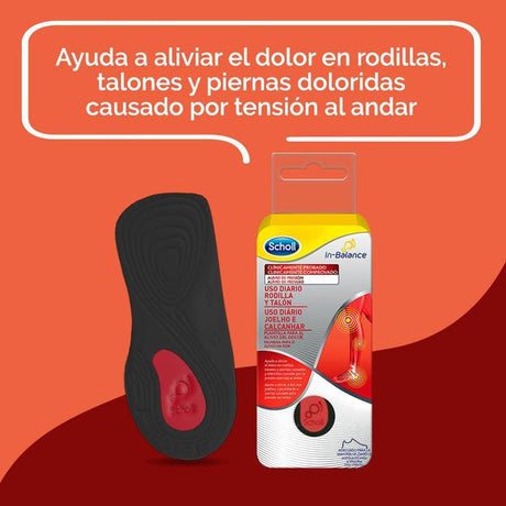 Plantillas Scholl In-Balance para el alivio del dolor de rodilla y talón