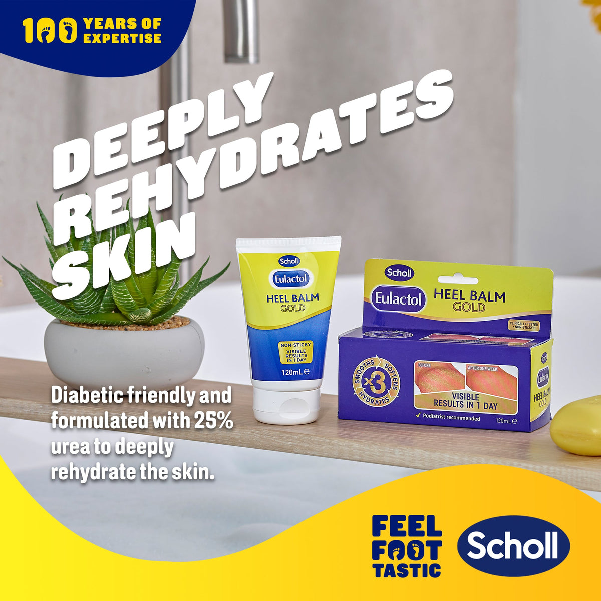 Scholl Eulactol hielbalsem Gold voordeelverpakking (2 x 120ml)