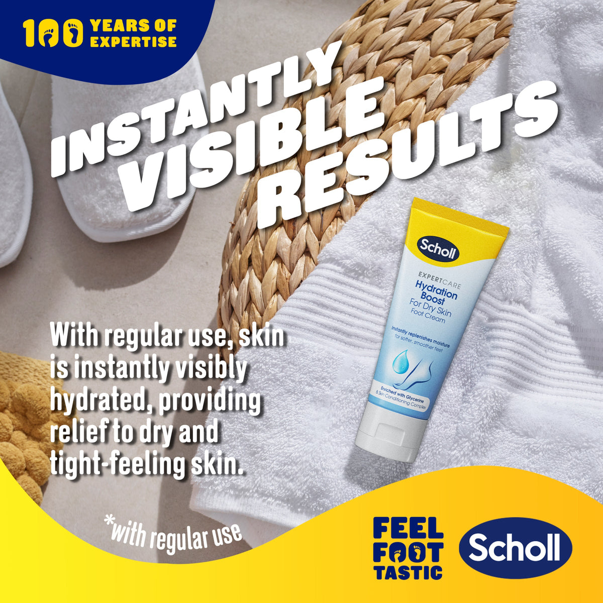 Creme para pés Scholl Hydration Boost para pele seca, 75ml