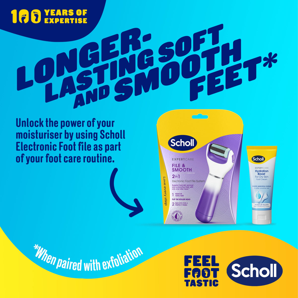 Creme para pés Scholl Hydration Boost para pele seca, 75ml