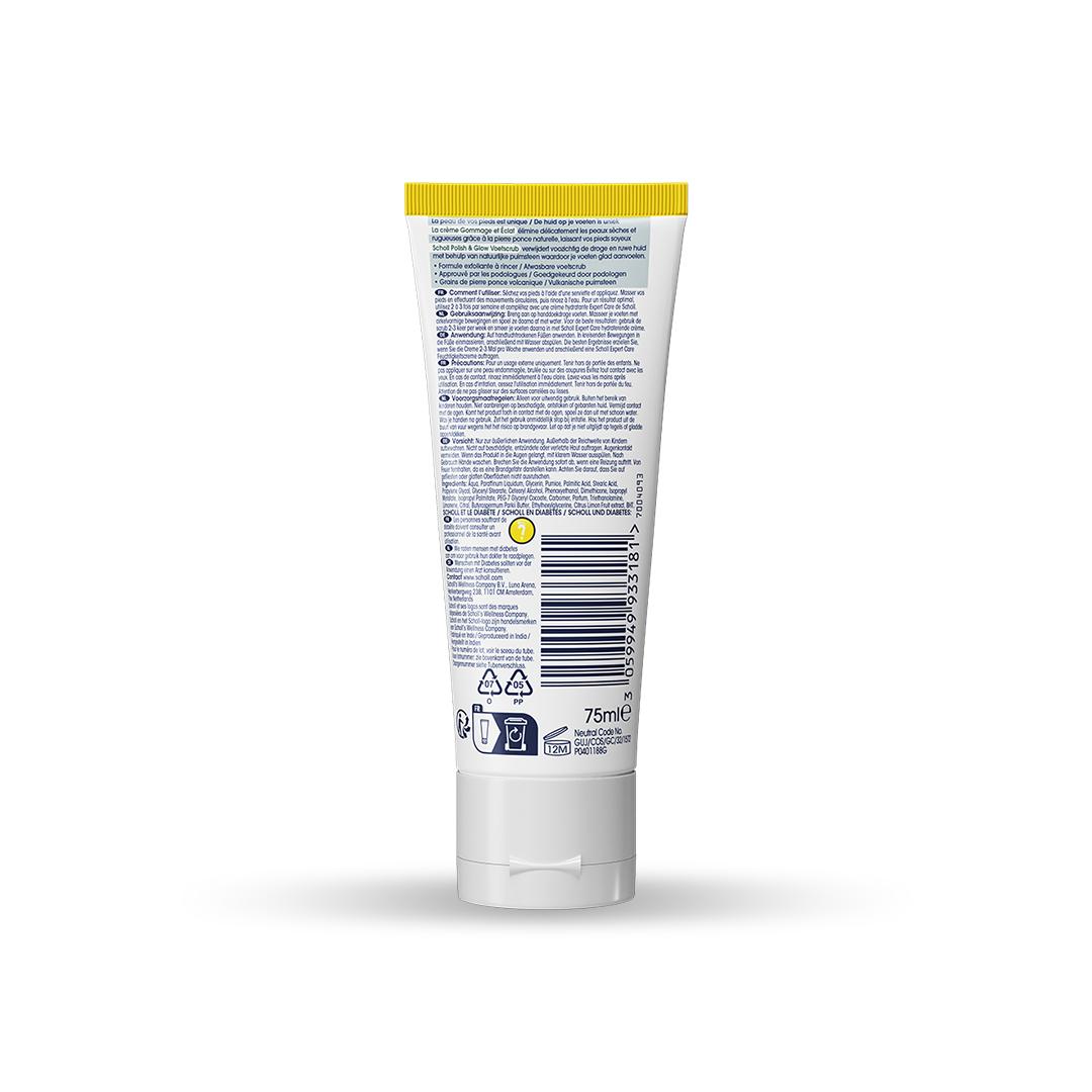 Scholl Scrub- en glanscrème voor ruwe voeten, 75 ml