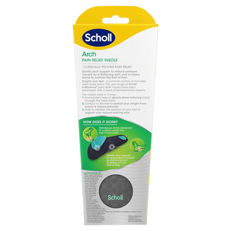 Scholl Insoles S (4.5 – 6.5) Ball of Foot & Arch Pain Relief Insoles Small