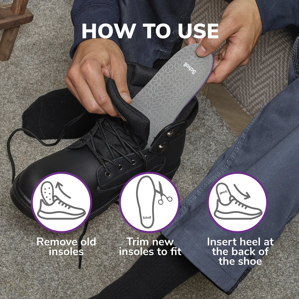 Scholl Insoles M (7 – 8.5) Plantar Fasciitis Pain Relief Insoles Medium