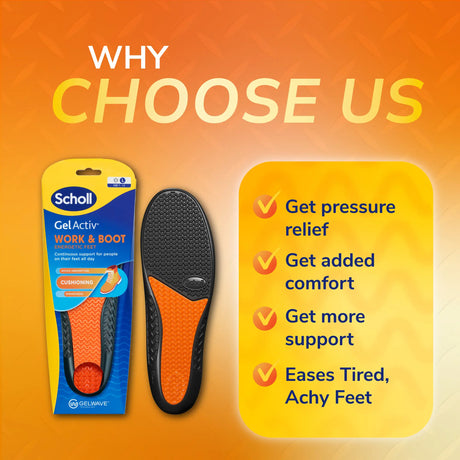 Scholl Insoles 7 -12 GelActiv™ Work & Boot Insoles Large