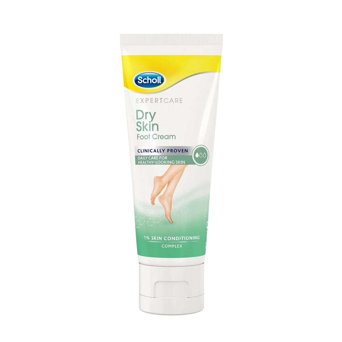 Scholl UK Expert Care Dry Skin Foot Cream tube for daily care and long lasting hydration of dry feet